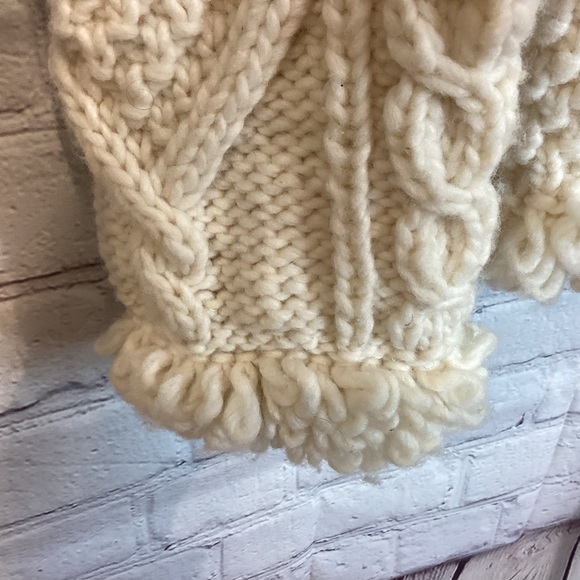 WEST OF THE MOON 100% WOOL LONG CARDIGAN SWEATER COAT WINTER WHITE SZ MED - Picture 11 of 13